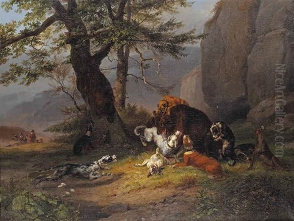 The Bear Hunt by Guillaume Anne Van Der Brugghen