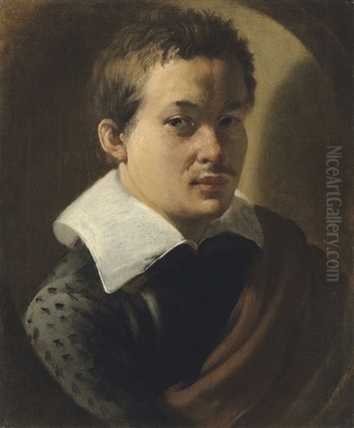 Portrait Of A Young Man, Possibly A Self-portrait Oil Painting by Hendrick Ter Brugghen