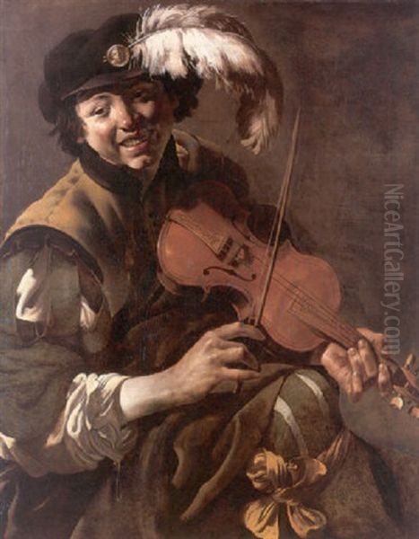 Boy Violinist Oil Painting by Hendrick Ter Brugghen