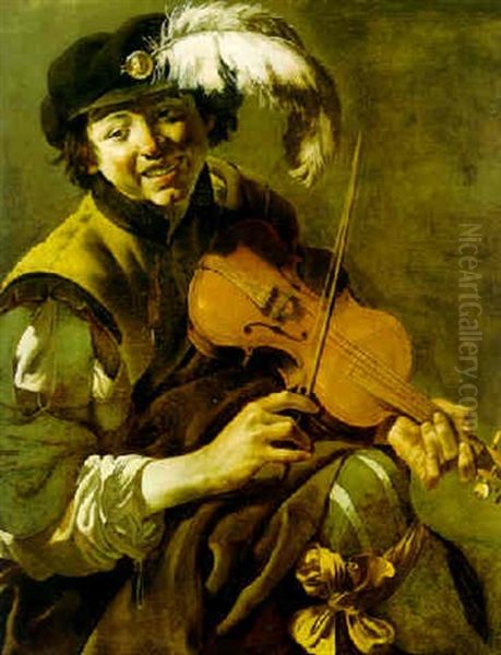 Boy Violinist Oil Painting by Hendrick Ter Brugghen