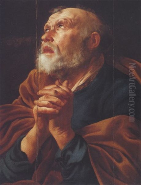 Saint Peter In Penitence Oil Painting by Hendrick Ter Brugghen