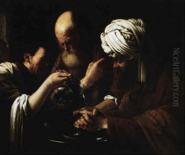 Pilate Washing His Hands Oil Painting by Hendrick Ter Brugghen