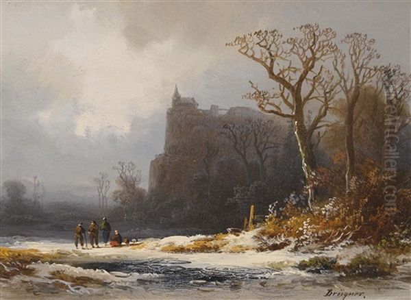 Sommer Und Winter. Zwei Landschaften Oil Painting by Coelestin Bruegner