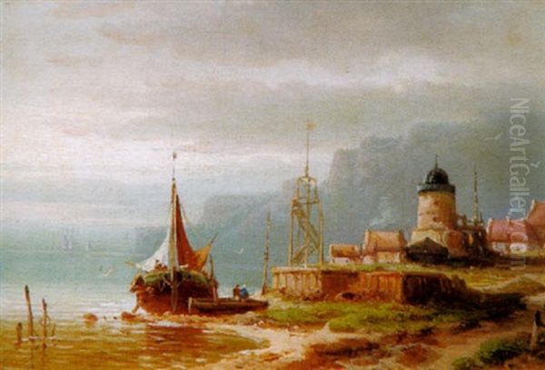 An Der Bretonischen Kuste Oil Painting by Coelestin Bruegner