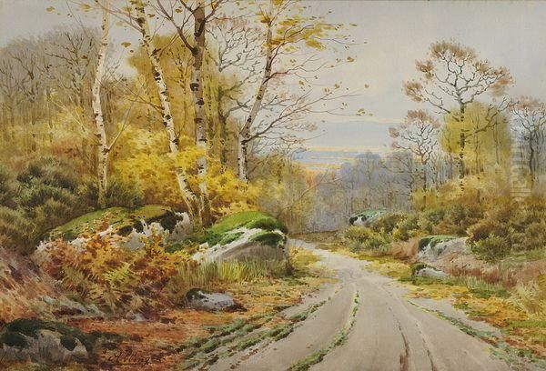 Chemin En Foret Oil Painting by Auguste Allonge