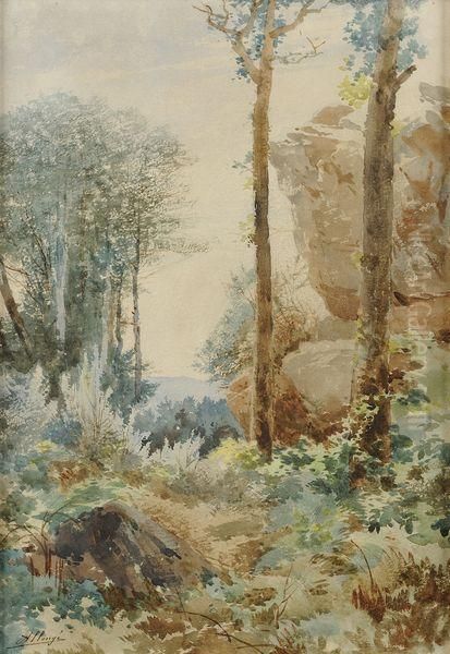 Sous-bois Oil Painting by Auguste Allonge