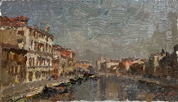 Venezia Oil Painting by Emmanuele Brugnoli