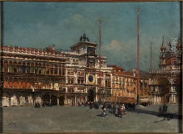 Piazza San Marco Oil Painting by Emmanuele Brugnoli