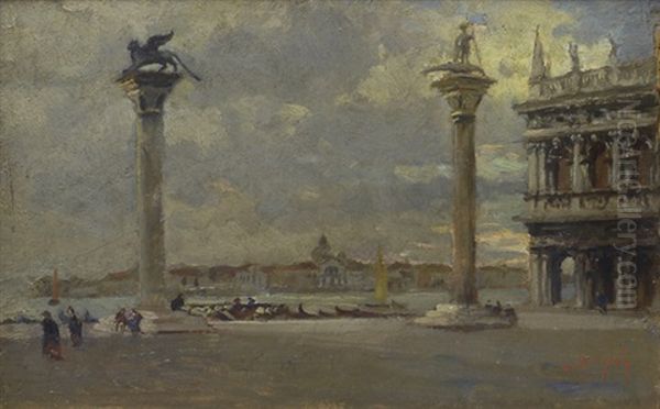 Venezia Oil Painting by Emmanuele Brugnoli