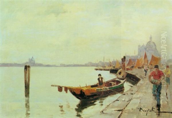 Chiesa Della Salute, Venezia Oil Painting by Emmanuele Brugnoli