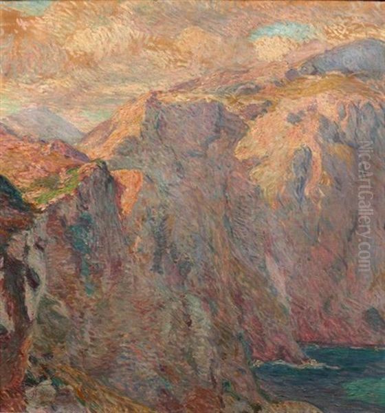 La Falaise Oil Painting by Henri Brugnot