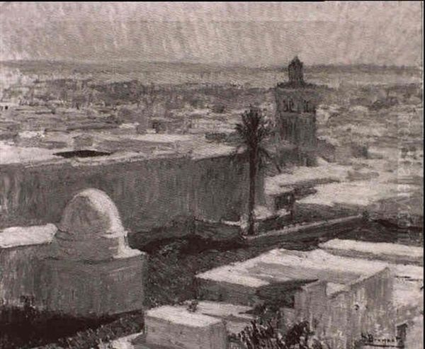 Vue De Rabat Oil Painting by Henri Brugnot