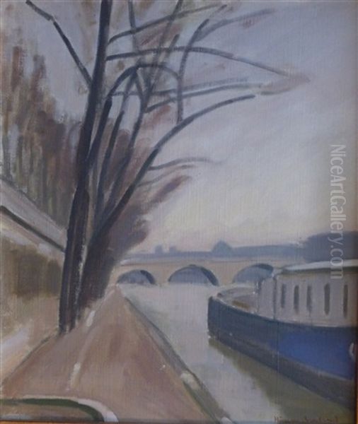 Bord De Seine Oil Painting by Ernest Hiram Bruelhart