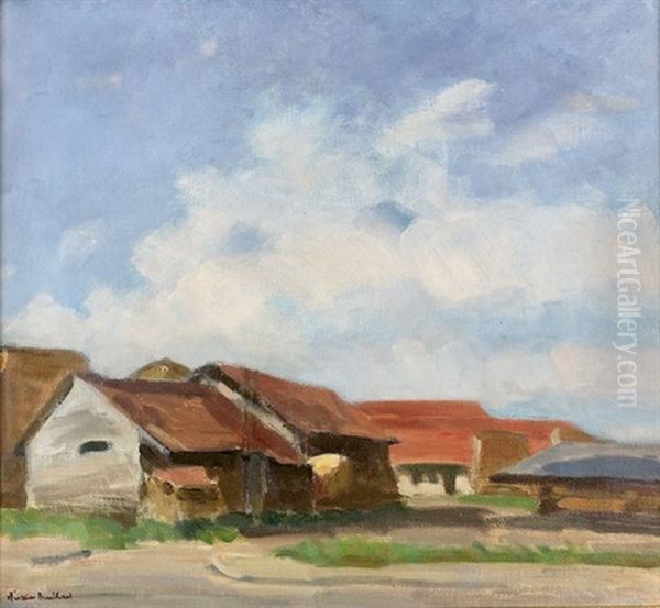 Sommerliche Ansicht Eines Bauernhofs Oil Painting by Ernest Hiram Bruelhart