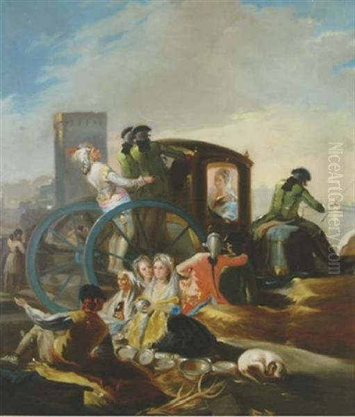 The Crockery Seller Oil Painting by Juan Brull Vinyoles