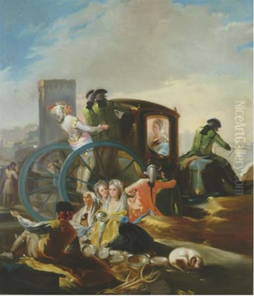 The Crockery Seller Oil Painting by Juan Brull Vinyoles