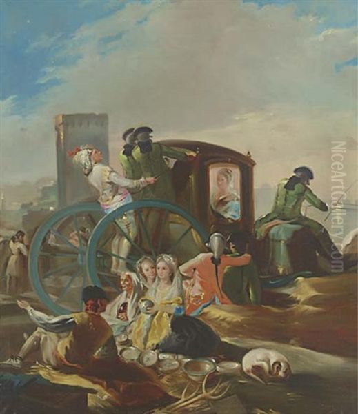 The Crockery Seller Oil Painting by Juan Brull Vinyoles