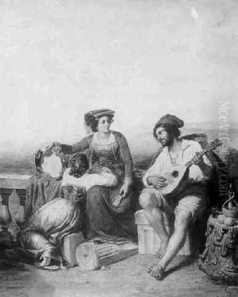 Musicians Oil Painting by Louis Joseph Bruls