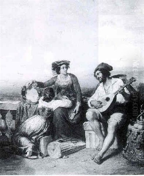 Musicians Oil Painting by Louis Joseph Bruls