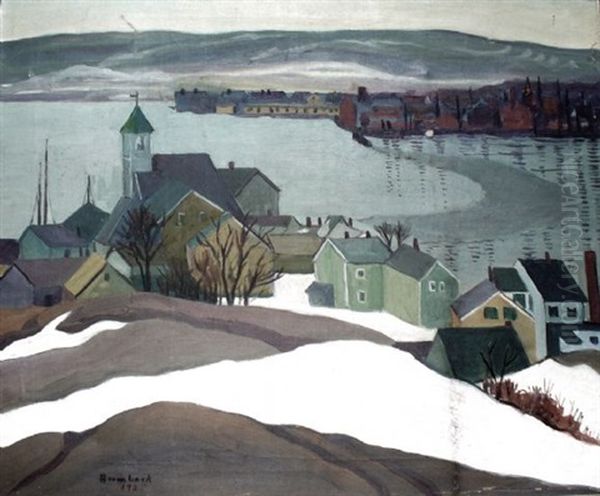 Gloucester In Winter Oil Painting by Louise Upton Brumback