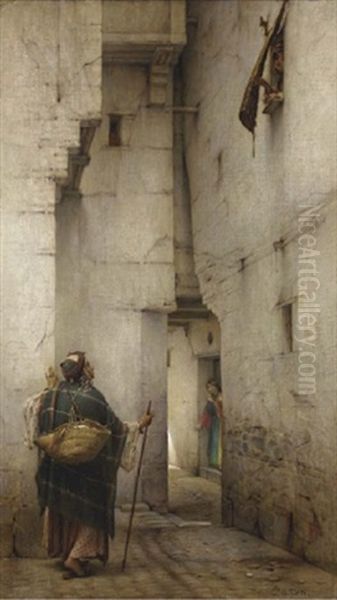 La Ruelle Oil Painting by Charles Guillaume Brun