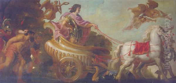 King Louis Xiv Of France As A Triumphant Roman Emperor Oil Painting by Charles Guillaume Brun