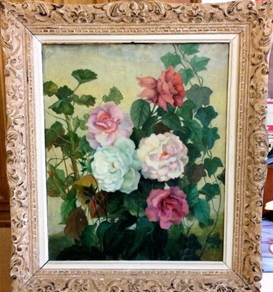 Fleurs Oil Painting by Charles Jean Brun