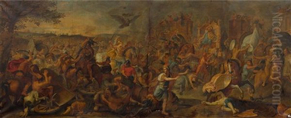 The Battle Of Arbelles Oil Painting by Charles Le Brun