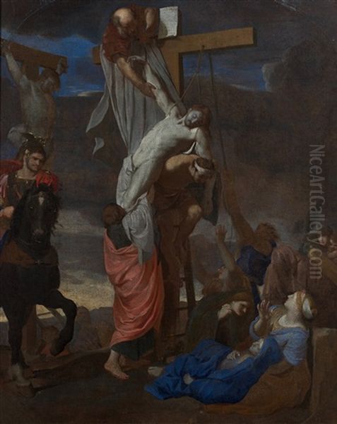 La Descente De Croix Oil Painting by Charles Le Brun