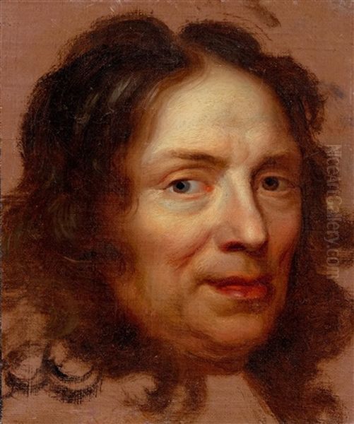 Head Of A Man Oil Painting by Charles Le Brun