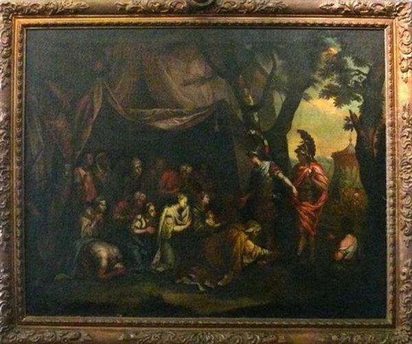 Die Familie Des Perserkonigs Darius Nach Der Schlacht Bei Issos Im Zelt Alex Oil Painting by Charles Le Brun