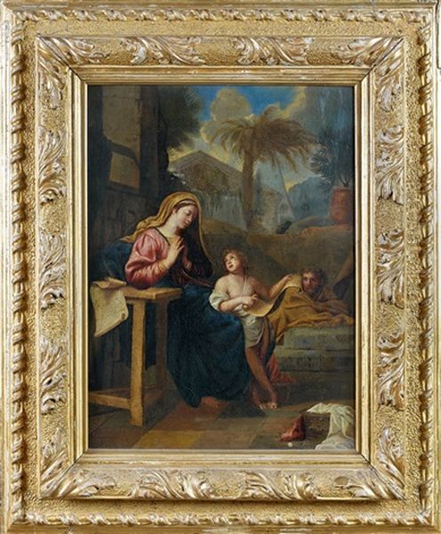 La Sainte Famille Oil Painting by Charles Le Brun