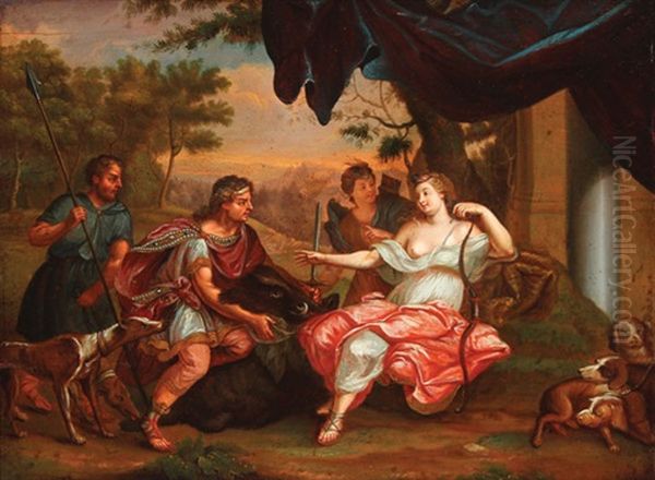 Atalanta And Meleager Oil Painting by Charles Le Brun