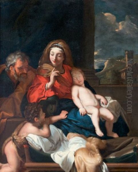 Le Sommeil De L'enfant Jesus Oil Painting by Charles Le Brun