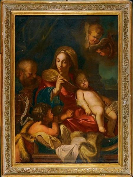 La Sainte Famille Oil Painting by Charles Le Brun