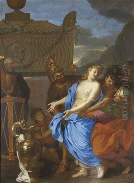 Le Sacrifice De Polyxene Oil Painting by Charles Le Brun