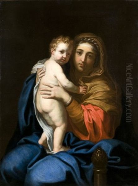 La Vierge A L'enfant Oil Painting by Charles Le Brun