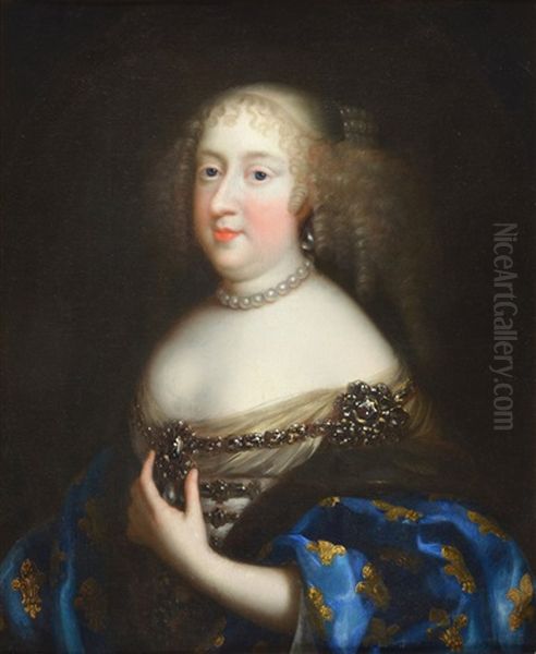 Portrait De Marie Therese D'autrichereine De France Oil Painting by Charles Le Brun