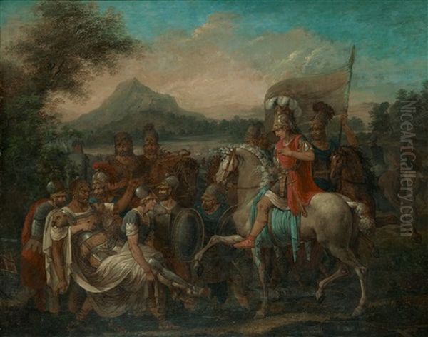 Alexander Den Store Och Kung Porus Oil Painting by Charles Le Brun