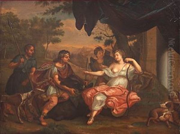 Atalanta And Meleager Oil Painting by Charles Le Brun