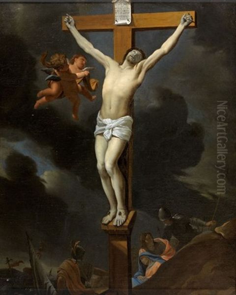 Le Christ En Croix Oil Painting by Charles Le Brun