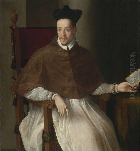 Portrait Of A Cleric Oil Painting by Alessandro Allori