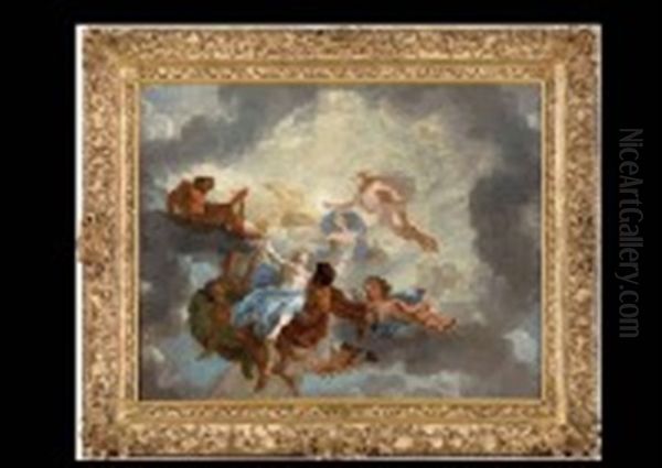 Pandore Nee A L'olympe Par Vulcain Oil Painting by Charles Le Brun