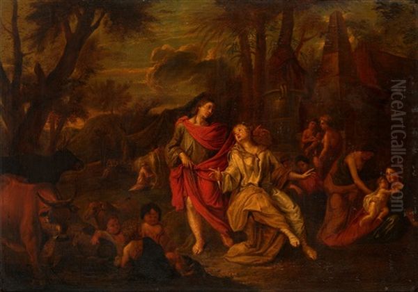 Rinaldo And Armida Oil Painting by Charles Le Brun