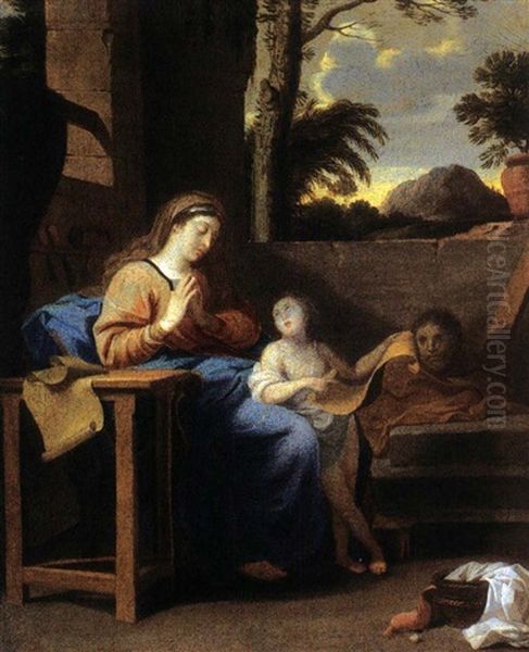 Sainte Famille Oil Painting by Charles Le Brun