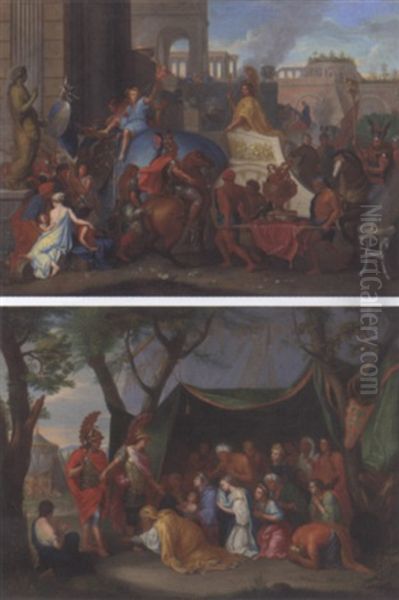 The Entry Of Alexander Into Babylon Oil Painting by Charles Le Brun