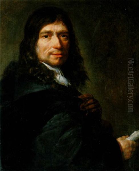 Portrait De Rene Descartes (?) Oil Painting by Charles Le Brun