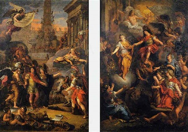 Allegorie Des Arts Et De La Construction De Versailles Oil Painting by Charles Le Brun