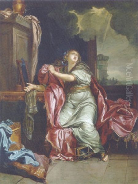 The Penitent Magdalene Oil Painting by Charles Le Brun