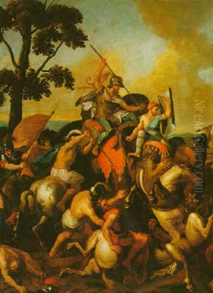 Hannibal Crossing The Alps Oil Painting by Charles Le Brun